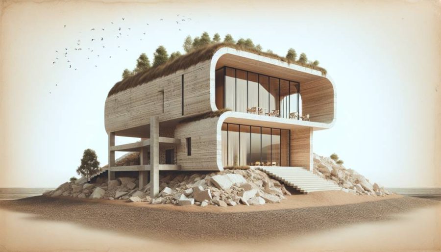 maison en terre contemporaine